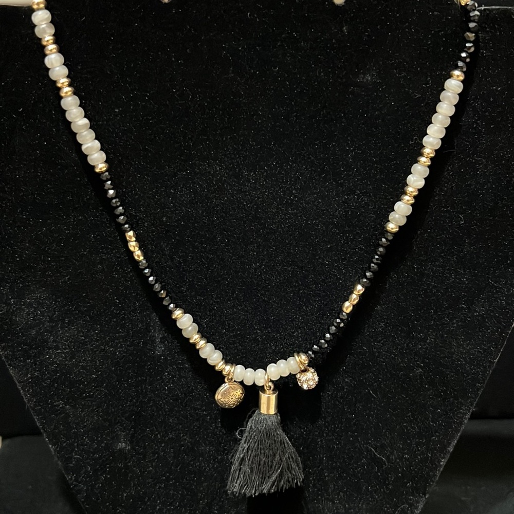 Premier designs “rio” short black tassel necklace